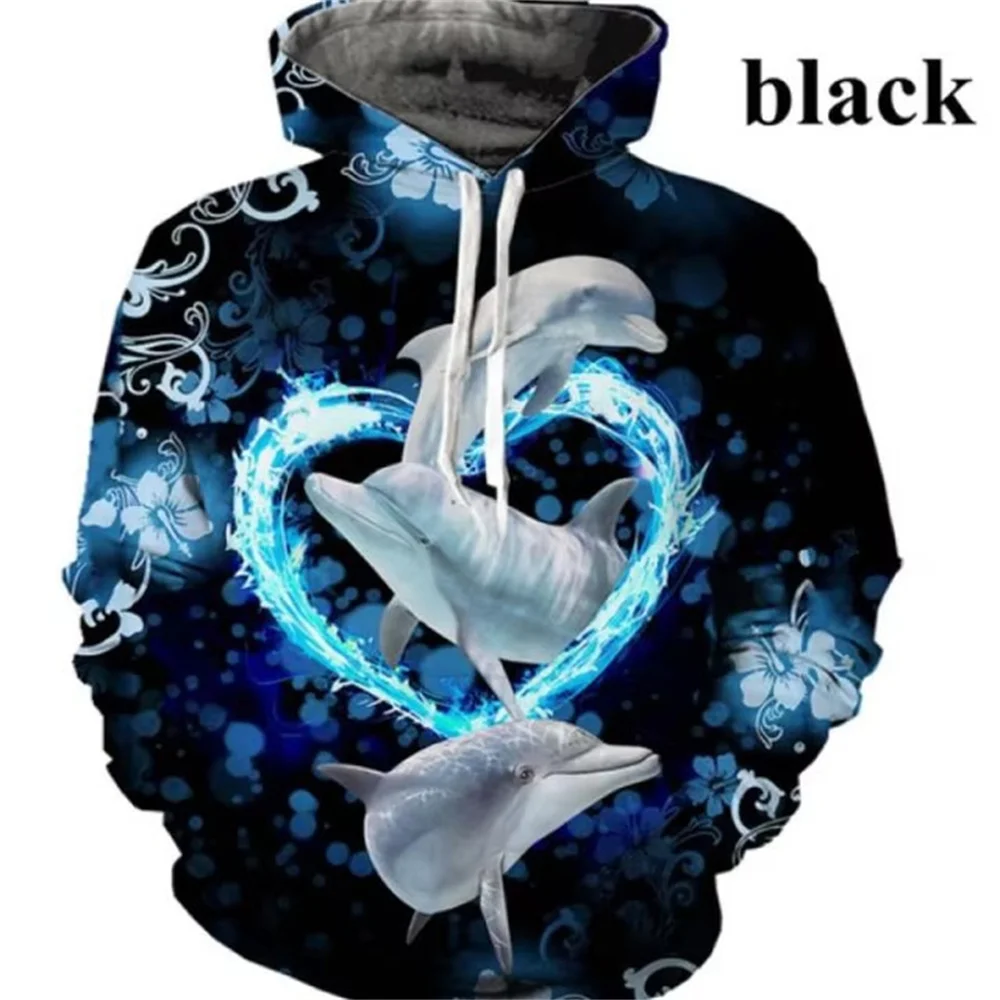 

New Dolphin Pattern Men's Hoodie 3D Printed Simple Hoodie Sportswear Casual Oversized Harajuku Hoodie Y2k Sports Tops 2024