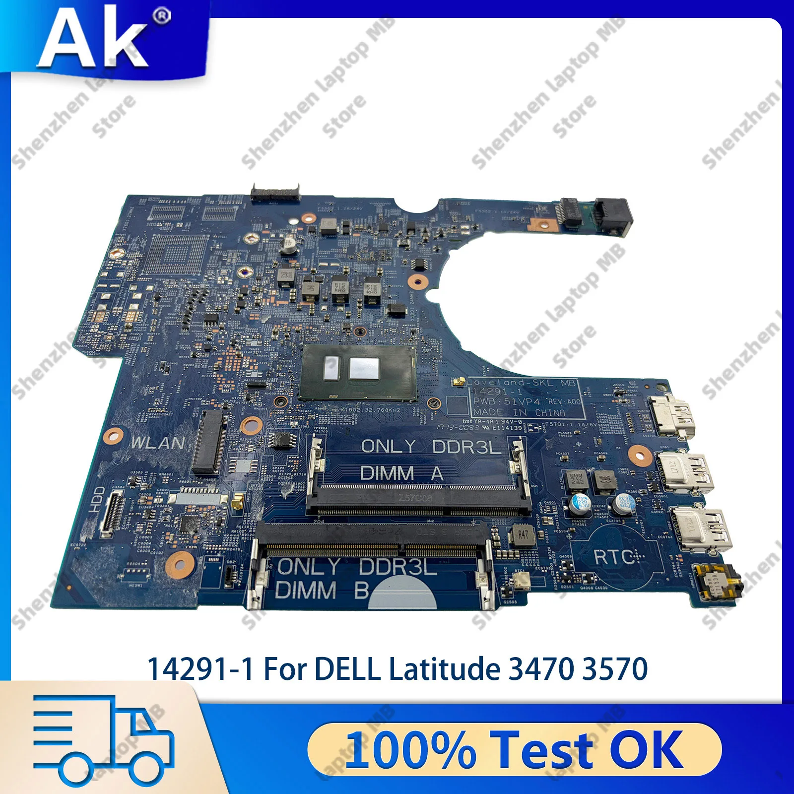 14291-1 Mainboard For DELL Latitude 3470 3570 with I3 I5 I7 CPU CN-0P5M6K 0YKP8M 0VWFGF XHXH4 100% Fully Tested
