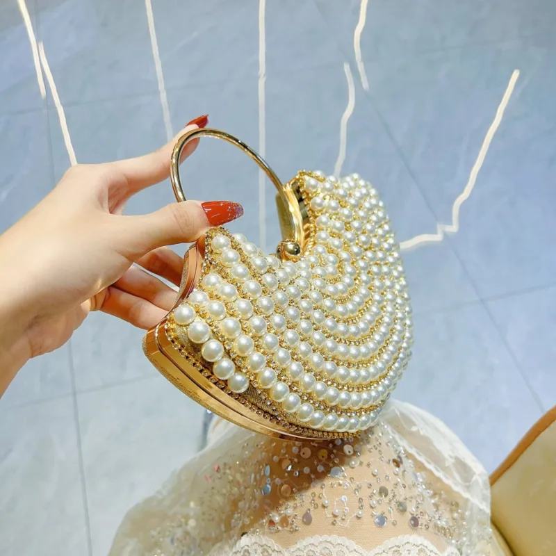 New Evening Bag, Ladies' Banquet Bag, Cross Shoulder Handbag, Pearl Fragrance Style, Diamond Inlaid Style, Single Shoulder Bag