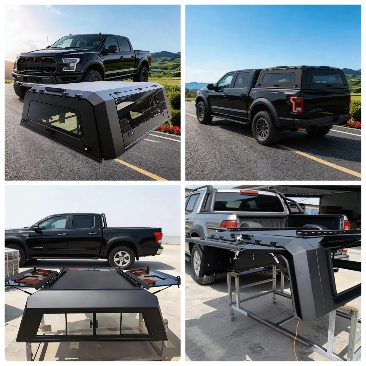 

STLF CarLuxe 3-Fold Pickup Truck Bed Cover With Glass Window Aluminum Retractable Tonneau Cover Waterproof