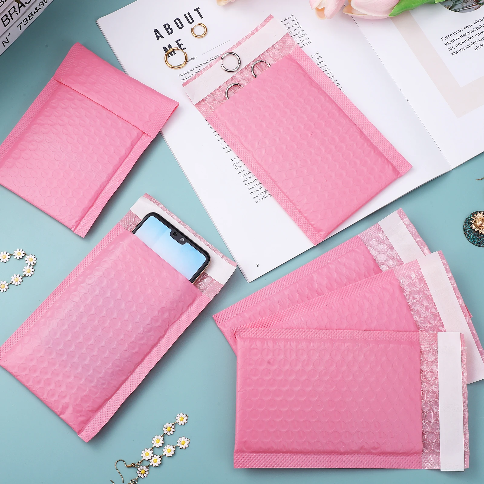 

30 Pcs Girl Heart Bubble Mailer Package Bags Padded for Small Shipping Envelopes