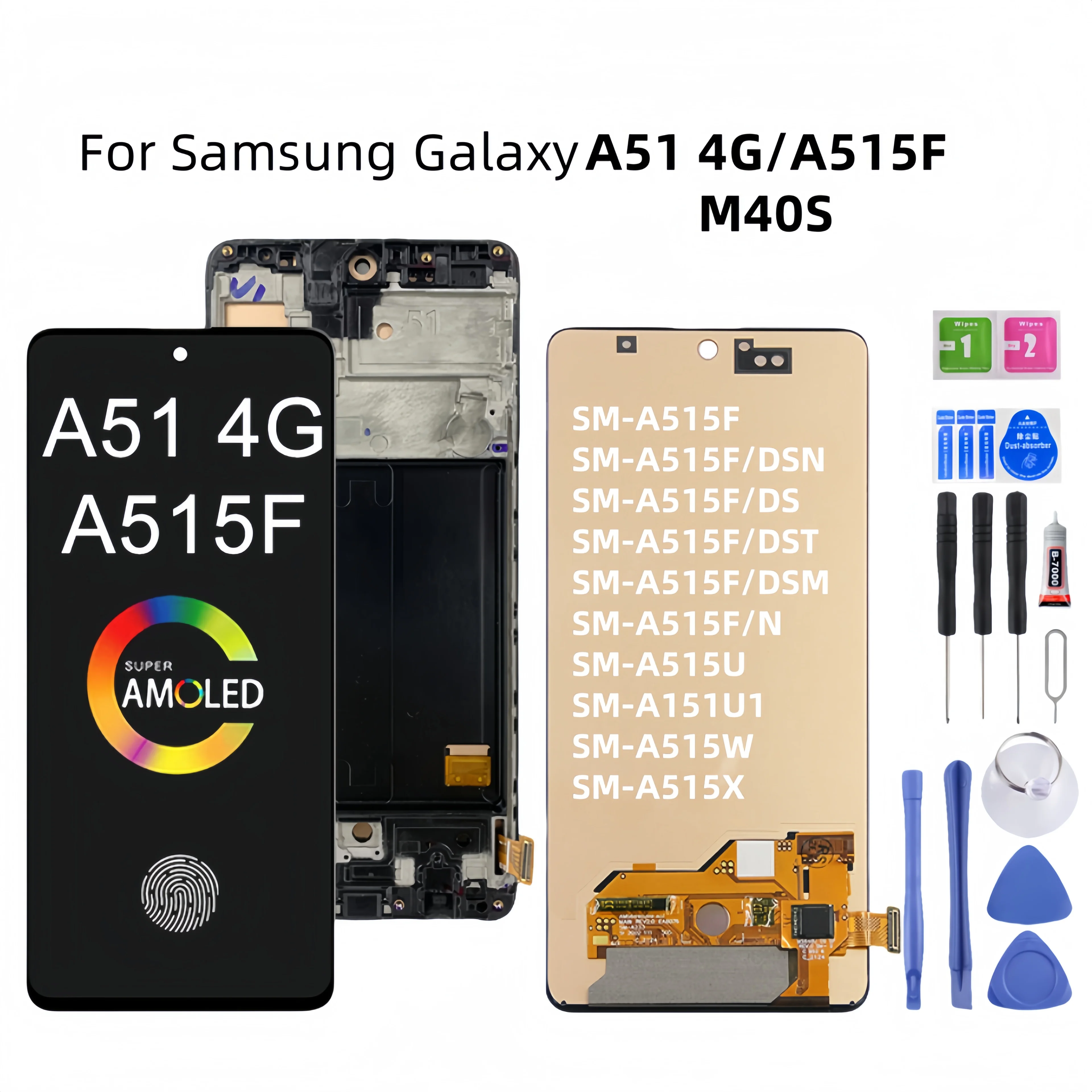 

For Samsung Galaxy A51 4G A515 SM-A515F A515U A515W A515U A515X Lcd Display Touch Screen Digitizer Assembly Replacement