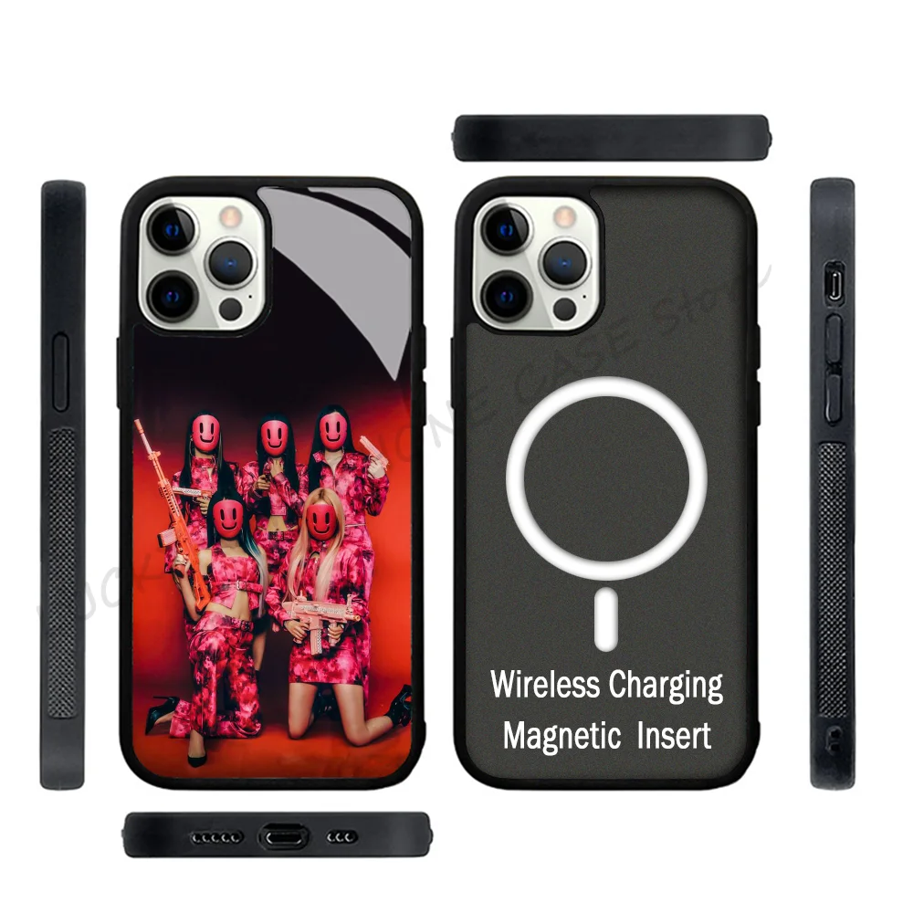 Kpop G-GIDLE (G)I-DLE Girls Phone Case Strong Magnetic for IPhone 15 14 13 Pro Max 11 12 Mini Alex Mirror TPU Shell