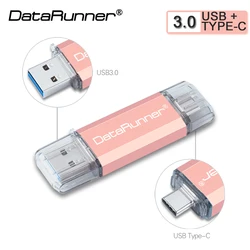 DataRunner rodzaj USB C Flash Drive 32GB metalowe pióro napęd 512GB 256GB 128GB 64GB 16GB Pendrive szybki USB 3.0 Pendrive