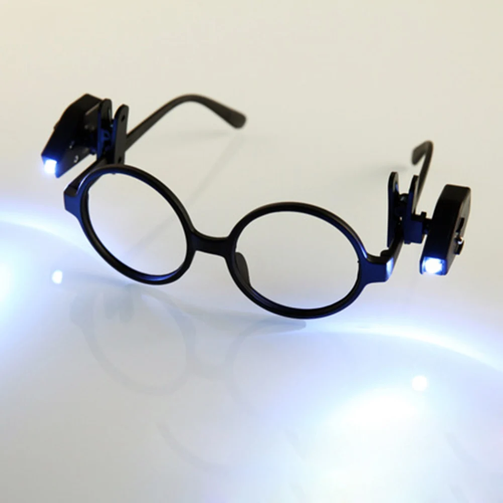 1-10Pcs Mini Flashlight Glasses Read Lamp Eyeglass Clip Lantern Adjustable Universal Eyeglasses Lamp Flexible Book Reading Light