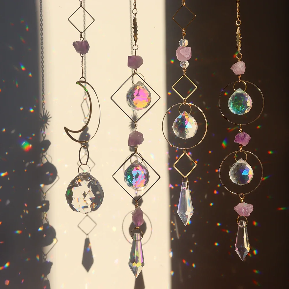 Prism Suncatcher Hanging Window Crystals Rainbow Light Catcher Crystal Sun 50mm Catcher Summer Gift Octagon Beads