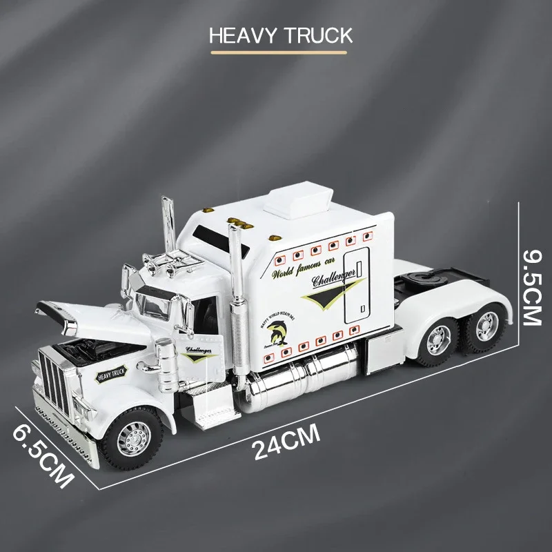 1:24 Peterbilt 389 Tractors Truck Alloy Toy Car Model Wheel Steering Sound and Light Children\'s Toy Collectibles Birthday gift