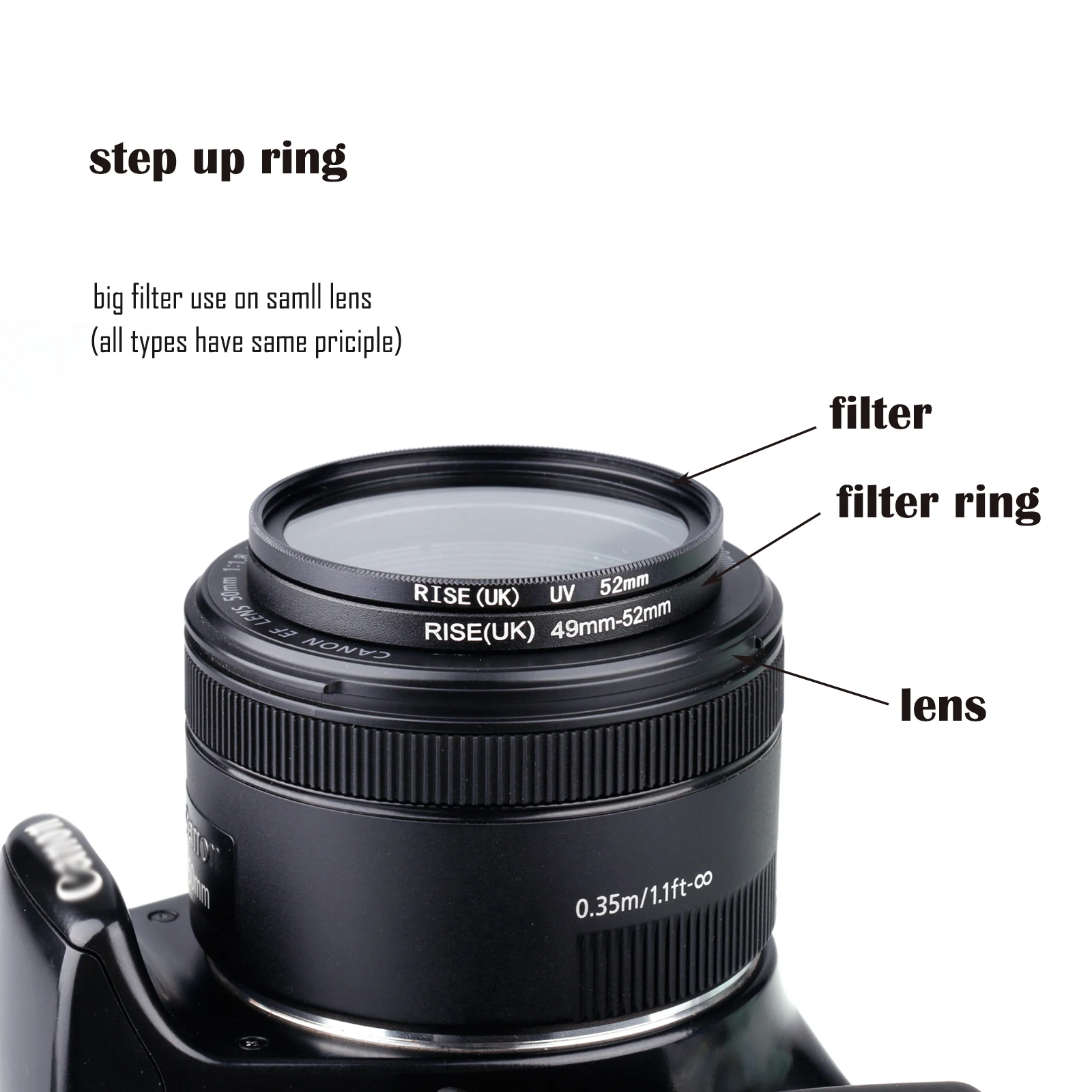 RISE(UK) 40.5mm-42mm 40.5-42mm 40.5 to 42 Step up Filter Ring Adapter