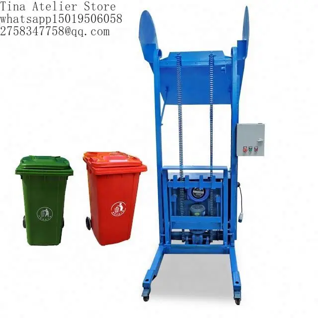 Automatically Collect Trash From Multiple Bins Into Bin Trash Can Hanging Bucket Elevator Automatic Lifting Device