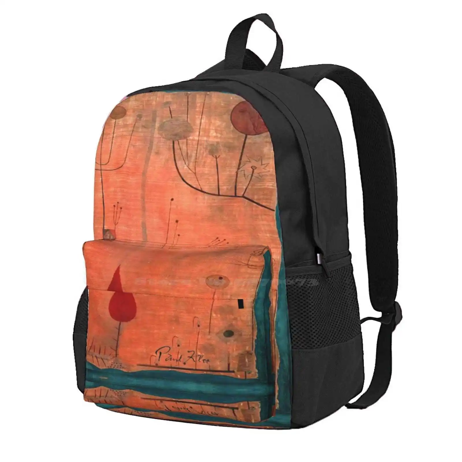 Paul Klee | Fruits On Red Or The Handkerchief Of The Violinist (W/Signature) | Klee-Inspired Hot Sale Schoolbag Backpack