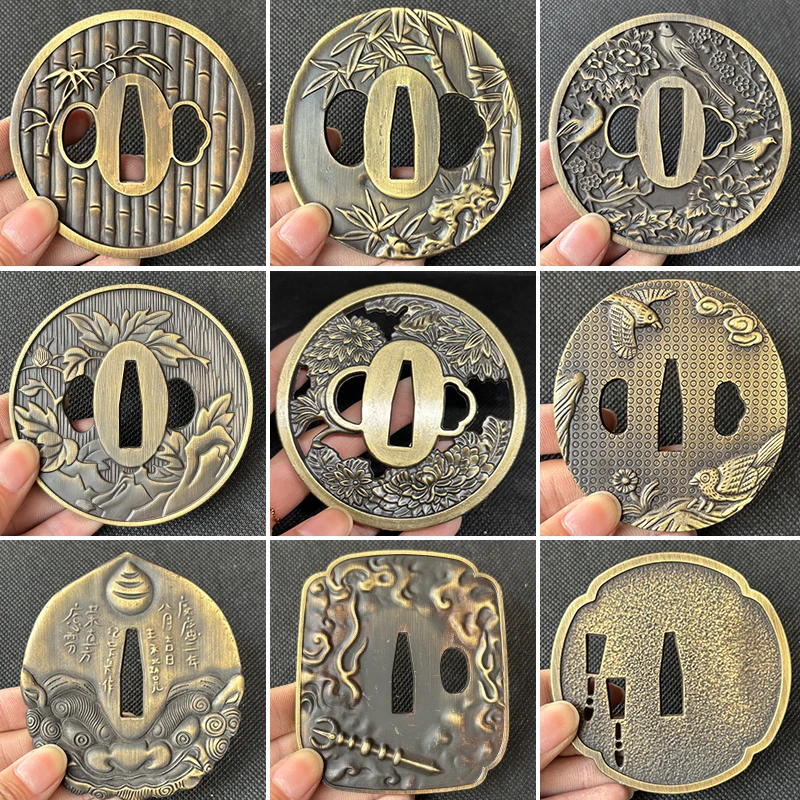 

Good Alloy Tsuba,Birds And Flower Theme Sword Guard,Bamboo Fitting,For Japanese Katana Wakizashi Use Accessory