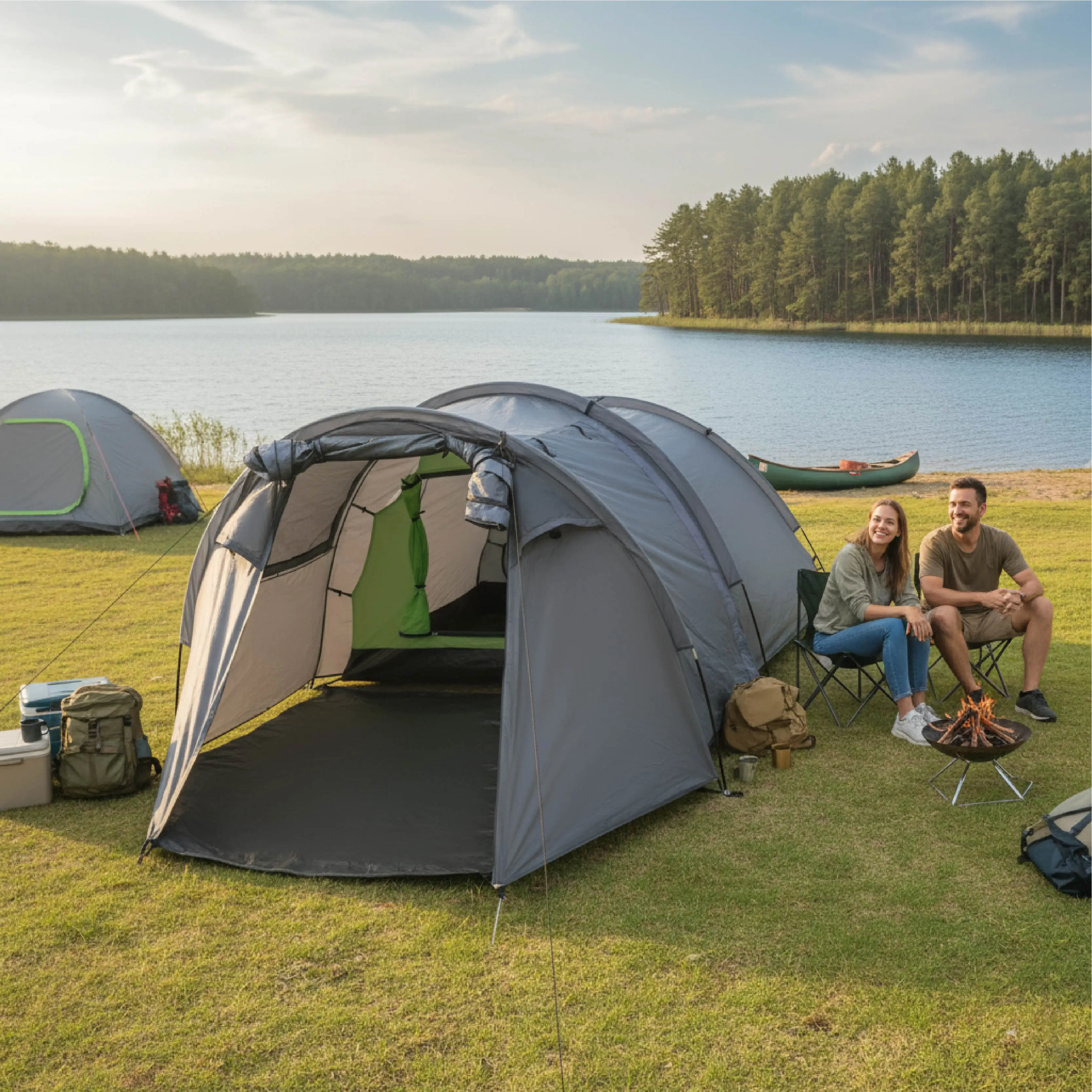 Spacious Portable Tent Family Camping Gear Easy Setup Outdoor Weekend Getaways Large Capacity Camping Shelter