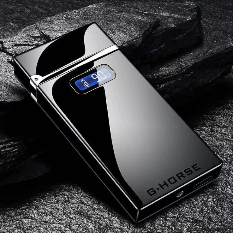 

New Electric Double Arc Intelligent Digital Power Display Metal Lighter USB Charging Plasma Pulse Cigarette Lighter For Men Gift