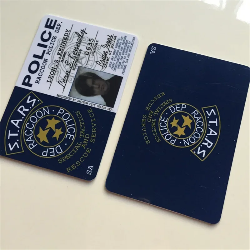 Cartes d'identité de police en PVC Plis Playing Cosplay Props, Stars, RACCOON Police Dep Valentine, Chris, Jill, Wesker, btMade