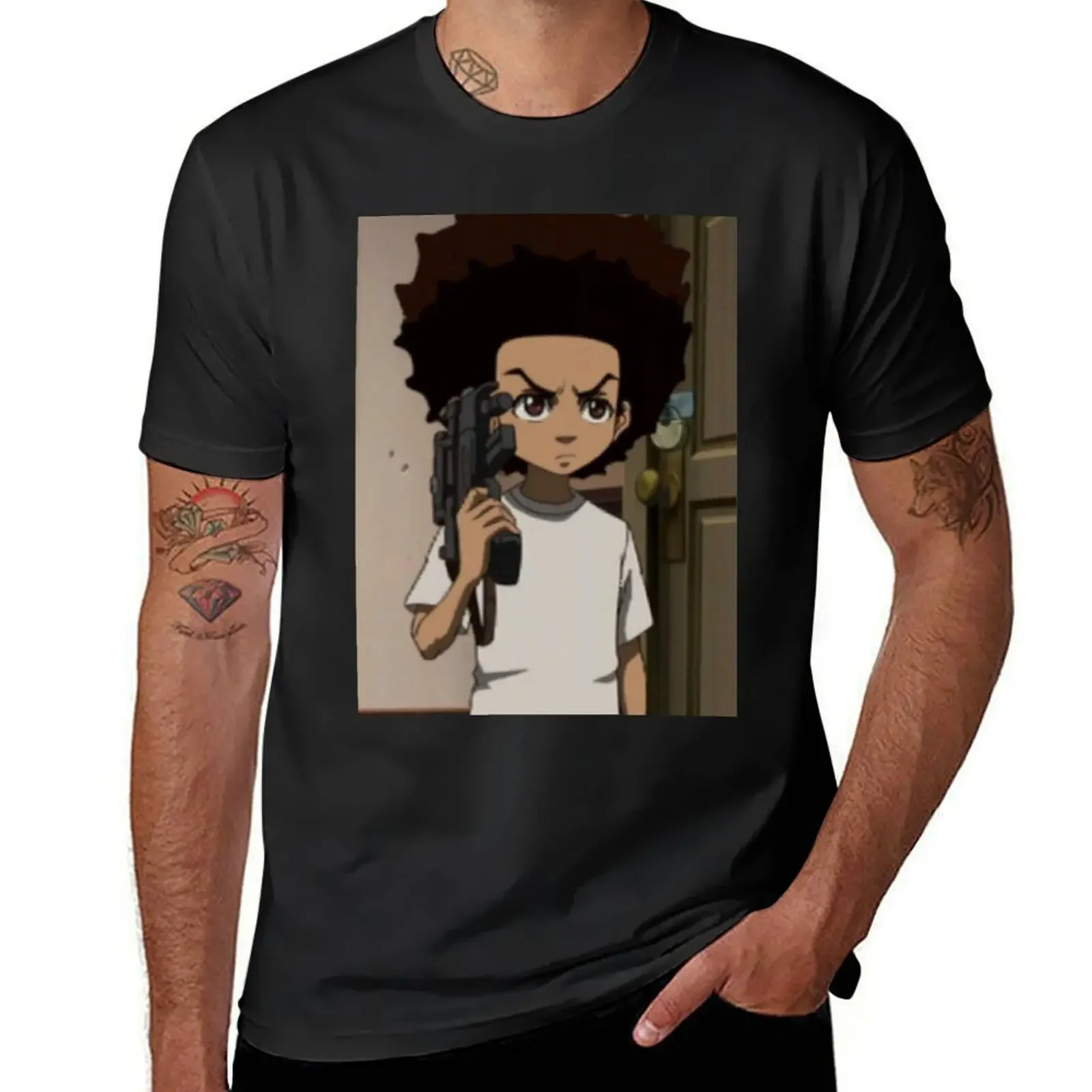 

The Boondocks Huey T-Shirt vintage t shirts anime tshirt men graphic t shirts