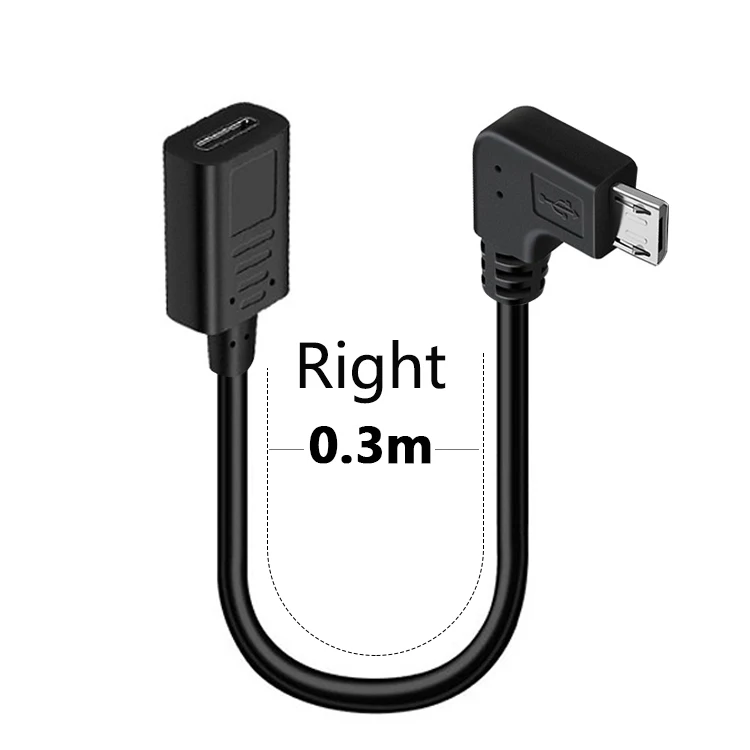 Kąt 90 typ C żeński do Micro-B Micro męska ładowarka USB adapter kablowy otg danych oy w lewo/prawo/w górę/w dół