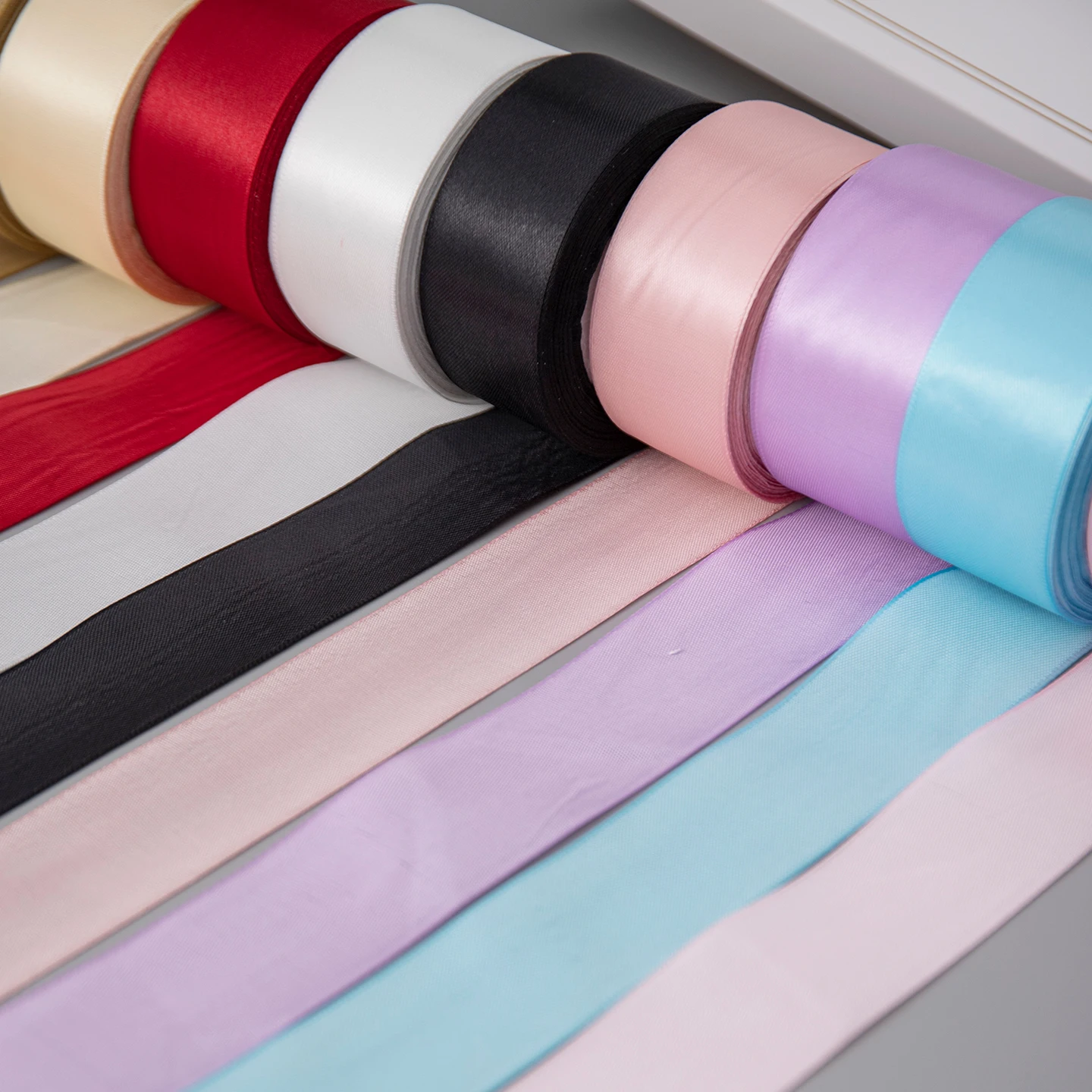 22meters Satin Ribbon For Bows 4cm Wide Diy Crafts Materials Christmas Sewing Ribbon Roll For Ties Halloween Gift Wrapping Decor