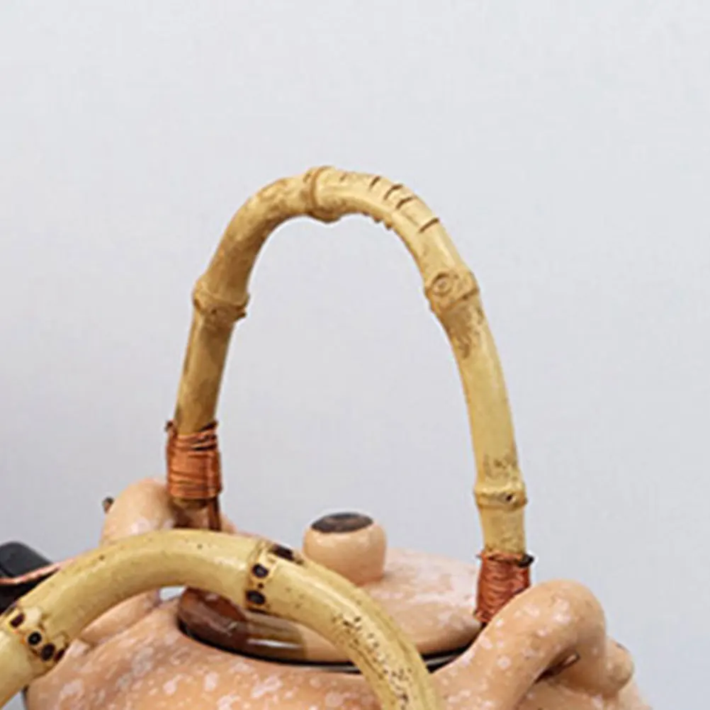 

2Pcs Sturdy Bamboo Kettle Handle Easy Install Teapot Grip Long Lasting Home Use Bamboo Teapot Handle Kettle Grip