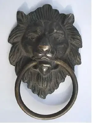 Chinese BRASS Fierce Lion Head Door Knocker 4.4