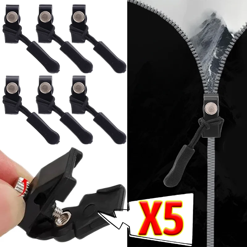 New Detachable Zipper Pull Replacement Zipper Slide Puller Lock for Jacket Dress Luggage Bag Metal DIY Zipper Head Repairing Kit