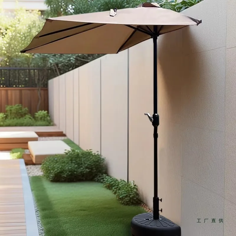 Parasol Outdoor awning Garden umbrella Half umbrella against the wall Outdoor parasol Sun umbrella Balcony Green plant shading