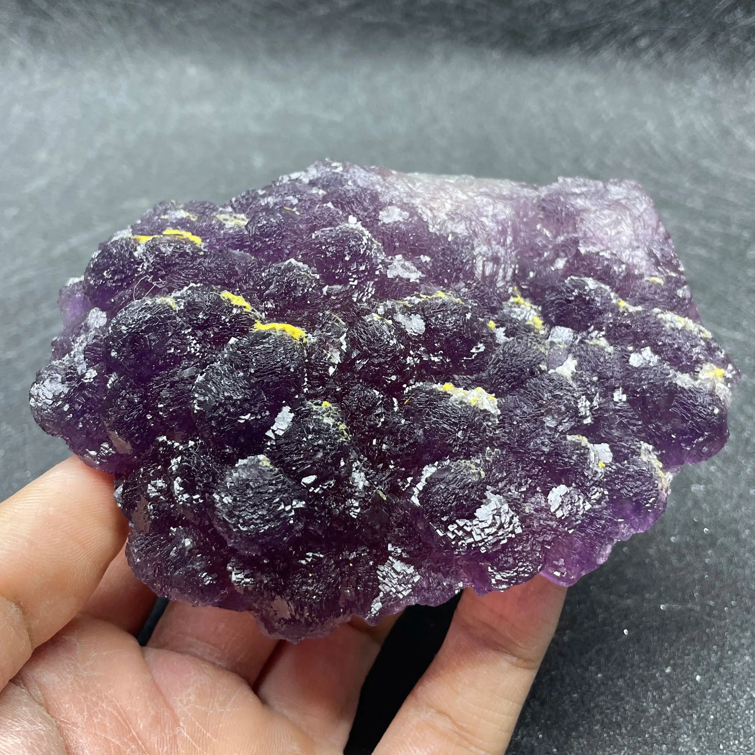 

Natural Raw Stone Purple Fluorite Mineral Specimen Quartz Rock Crystal Cluster Decoration Rough Polished Healing Gift