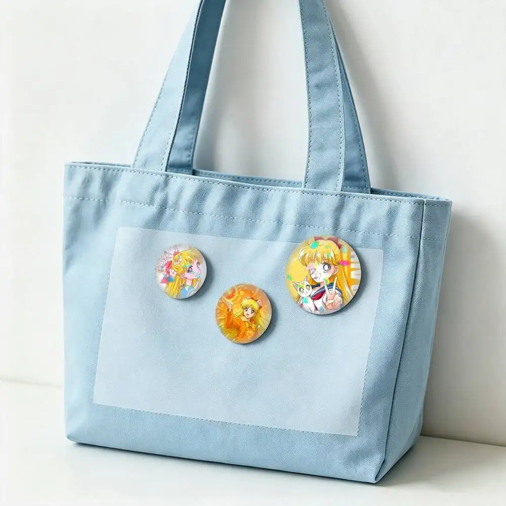 Sailor Moon-S Minako Aino 25 32 44 58 75mm Badges Personalized Round Brooches Pins Accessory Gift