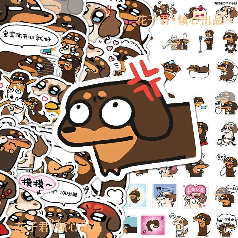 65 szt. Naklejek dekoracyjnych z motywem kreskówkowym, z motywem jamnika, kreatywne graffiti