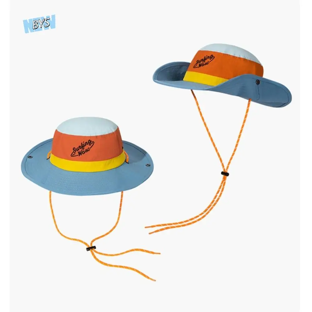 

Color Matching Denim Bucket Hat Waterproof Sunscreen Fisherman Hat Korean Style Big Brimmed Western Cowboy Hats Women Girls