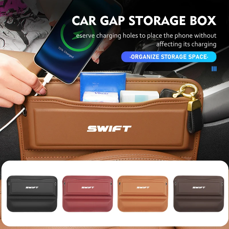 

For Suzuki Car Gap Storage Box High Quality Leather Auto Seat Crevice Organizer Swift zc33s Sport zc31s zc72s 2022-2020