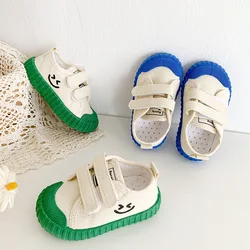 Children Canvas Shoes Korean Version Smiling Face Casual Sneakers School Kids Solid Soft Sole Comfort Baby Toddler Shoes