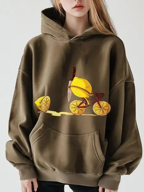 

Sweatshirt with Special Pattern,Cozy Y2K Sweatshirt, Women's Graphic Hoodie, Hand-Painted Bunny Art, Korean Style Oversized