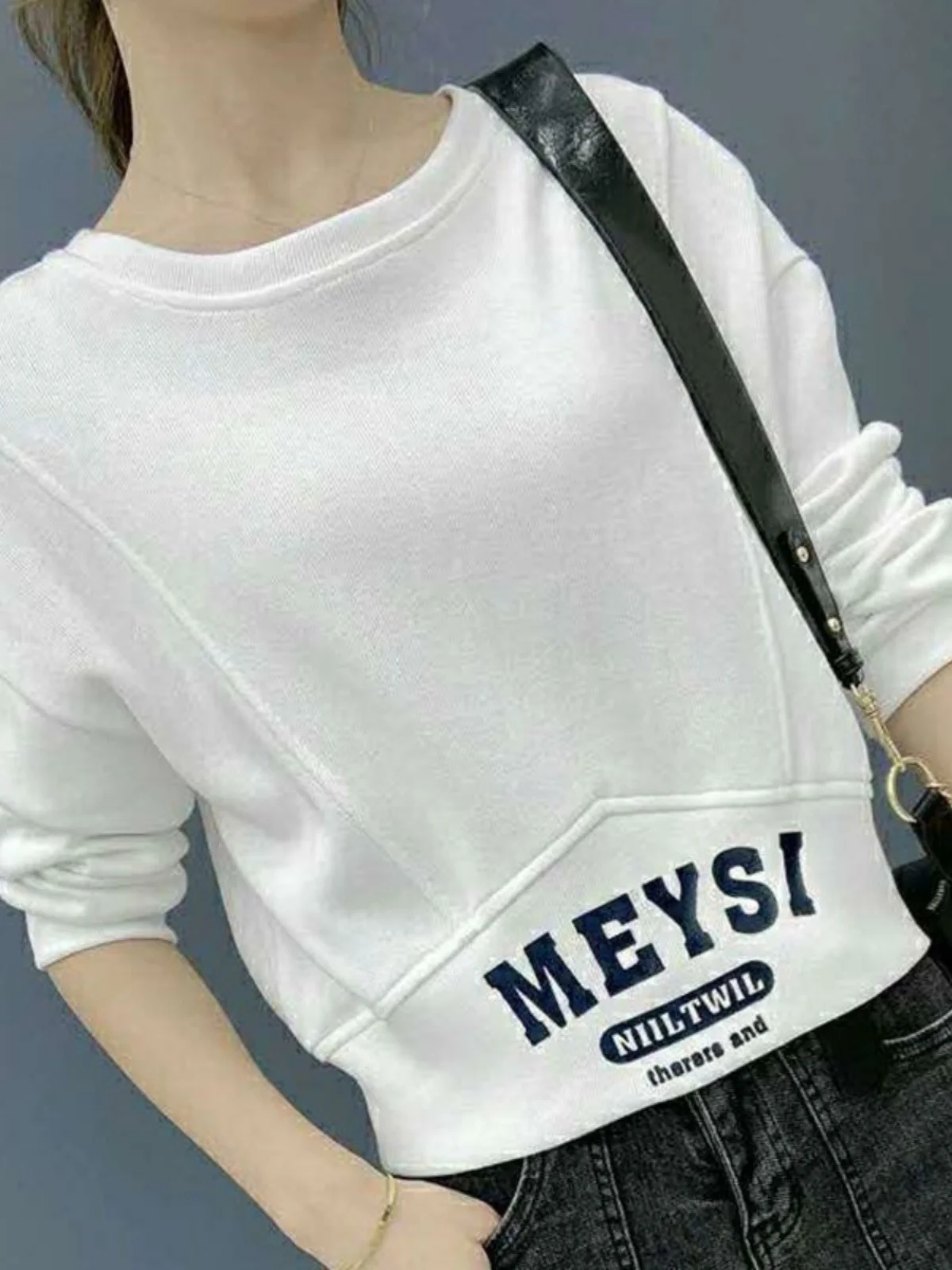 レディース-オーバーサイズ-フリース裏地-厚手-スウェットシャツ-春秋-新作-ins-トレンド-ショート-ツーピースセット-着痩せ効果