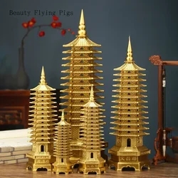 Chinese Style Metal Wenchang Tower Thirteenth Floor Decoration Feng Shui Accessories Metal Handicrafts Buddhist Temple Supplies
