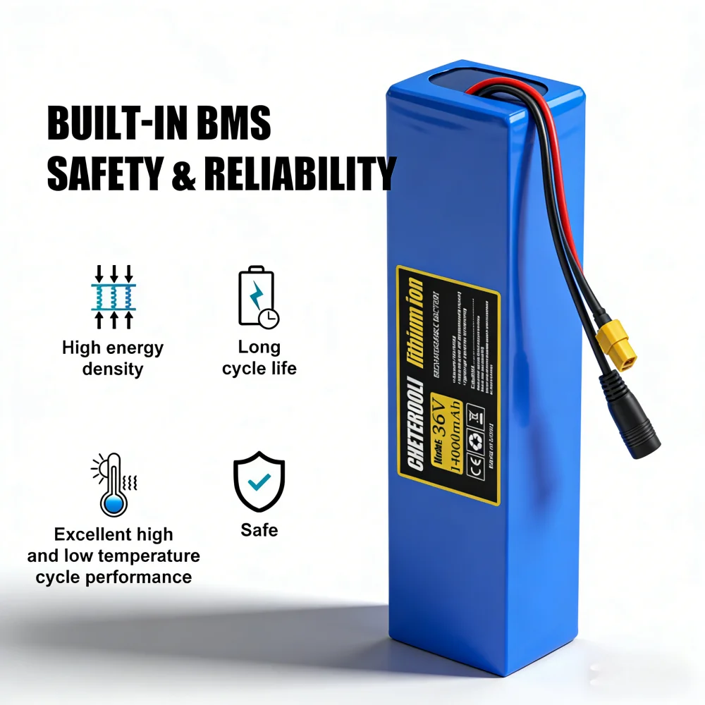 36V 14000mAh 21700 Lithium Battery Pack Rechargeable Battery Built in BMS 10S2P For fishing bicycle Large Capacity Batteries