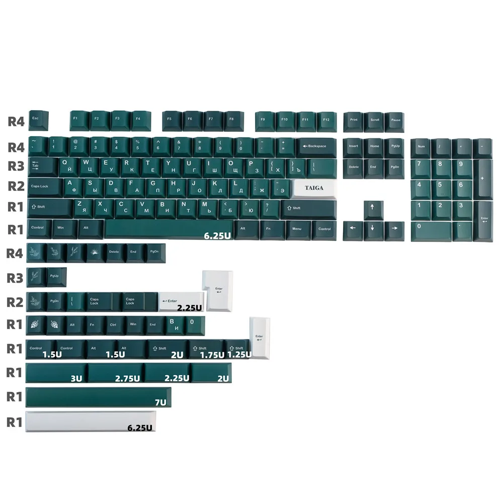 Imagem -02 - Keycap Russo para Teclado Mecânico Perfil Cereja Material Pbt Subbed Gh60 Gk61 Rk68 75 82 84 96 104 142 Chaves