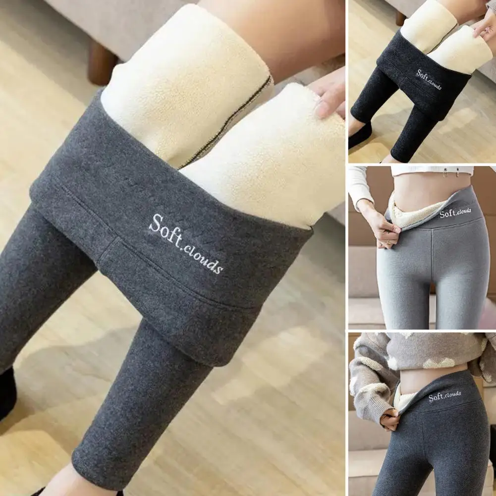 Winter Women Leggings Fleece Lined Velvet Keep Warm Pants High Waist Leggings Women Solid Comfortable Stretchy Thermal Plus Size