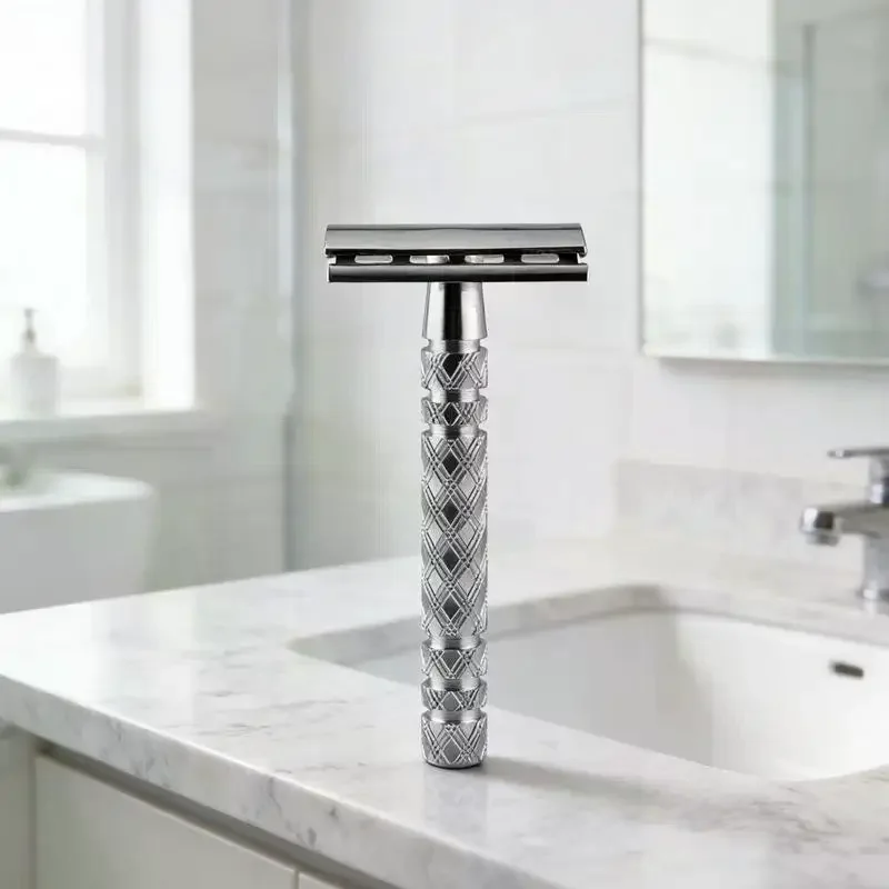 Double Safety For Razor,Long Handle For Butterfly Open Razors Single Blade Shaving For Razor For W/Double Safe
