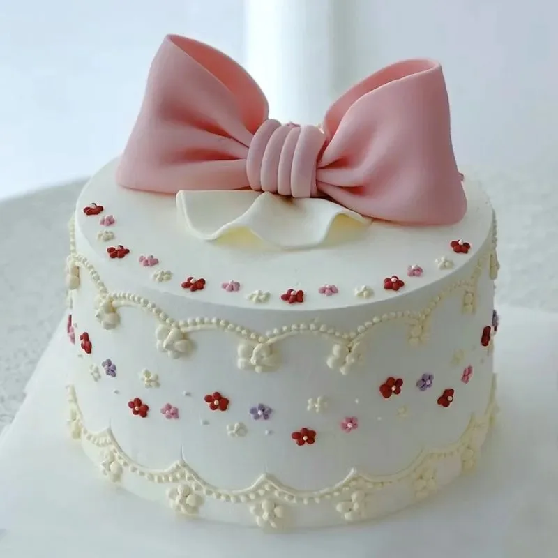 Butterfly Knot Fake Cake Model Simulation Birthday Cake Shop Window Display Sample Wedding Party Decor Ornaments Shooting Props
