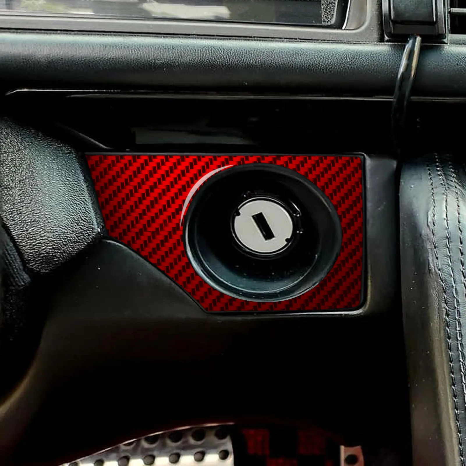 Carbon Fiber Sticker For Mercedes-Benz E Class W124 Keychain Panel  Car Interiors Trims Accessories Decorations Stickers