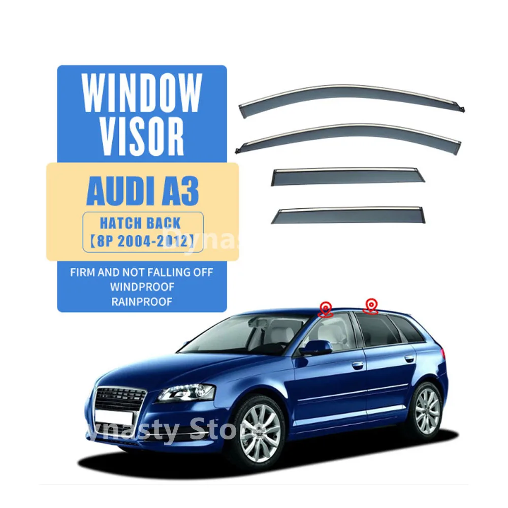 Car Window Visor Waterproof Protect Sunny Rainy Shelter Auto External Accessory For Audi A3  5-door Hatchback 2004-2021