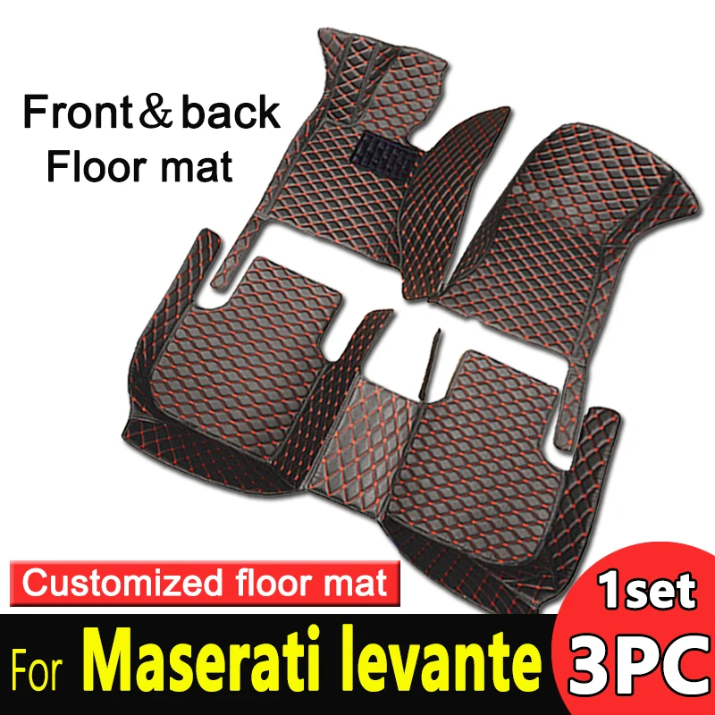 

Leather Car floor mats for Maserati levante 2016 2017 2018 2019 2020 2021 2022 Custom auto foot Pads automobile carpet cover