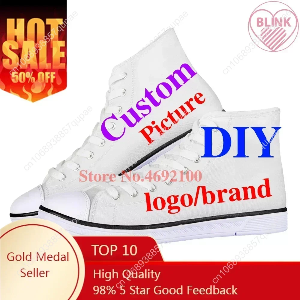 Custom Shoes Woman Sneaker Free Your Logo Image Brand Female Casual Vulcanize Zapatos High Top Wholesale Dropshipping DIY