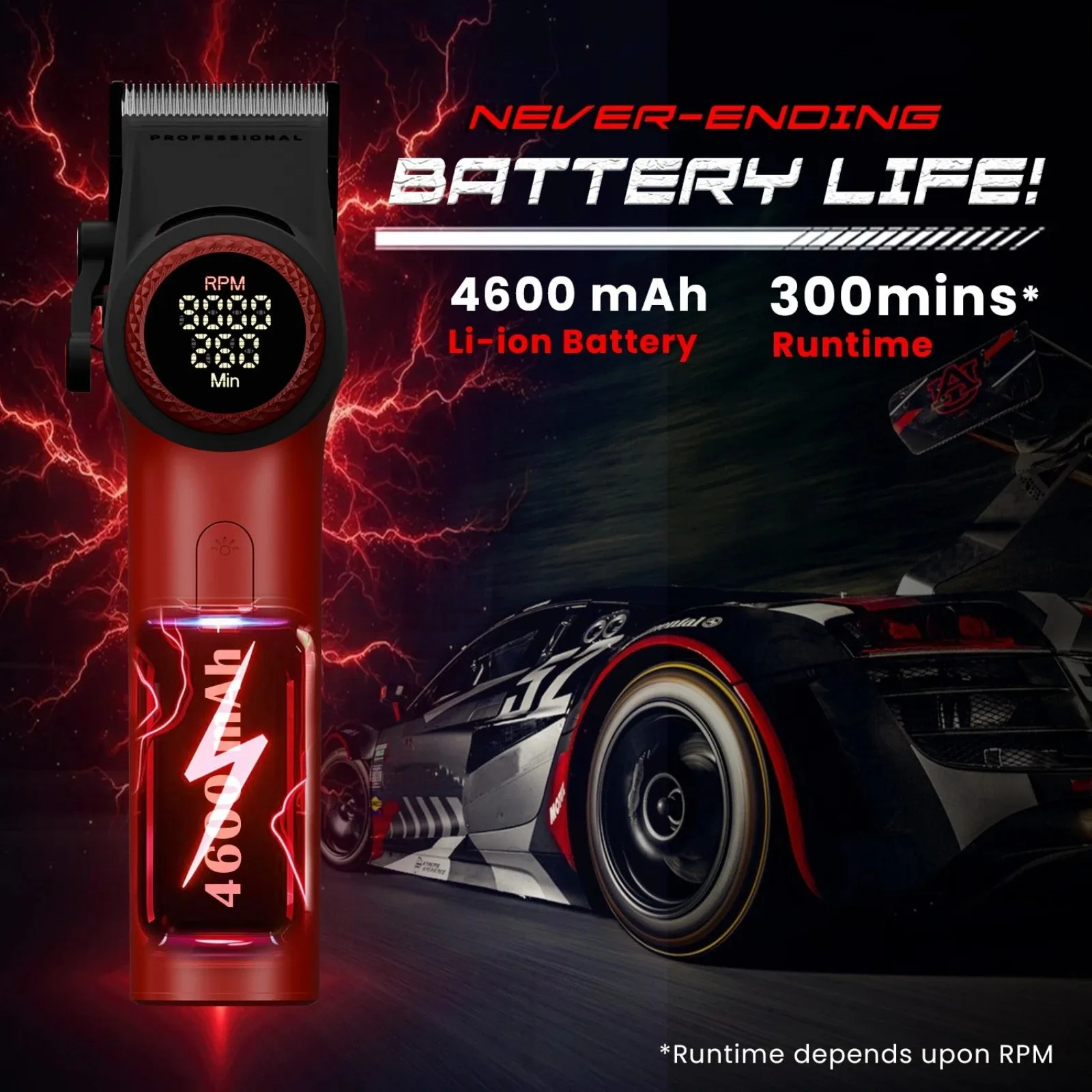 VGR Hair Trimmer Professional Cordless Hair Cutting Machine Electric Hair Clipper 9000 RPM Barber Clipper Trimmer for Men V-001