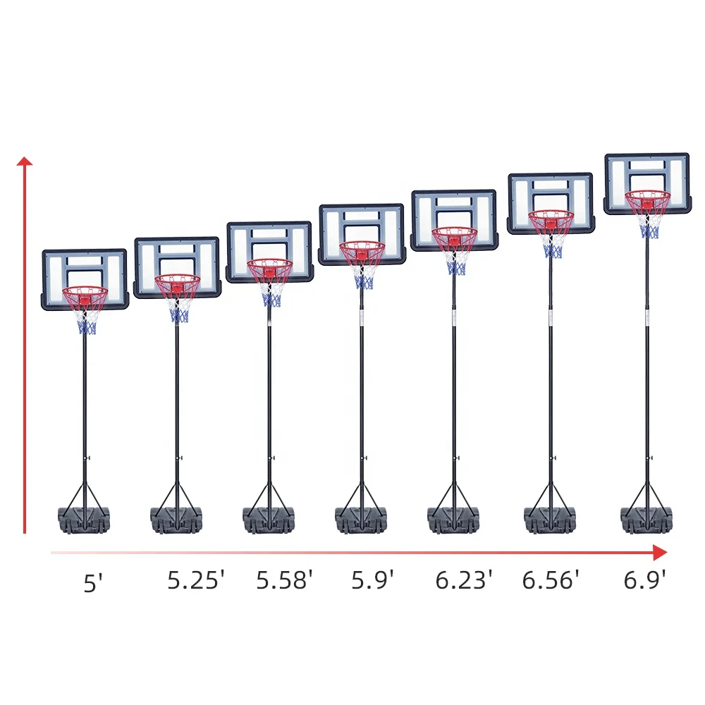 Heißer Verkauf Professionelle Hoch Einstellbare Outdoor Tragbare Bewegliche Kinder Basketballkorb Ständer Rückwand 2025