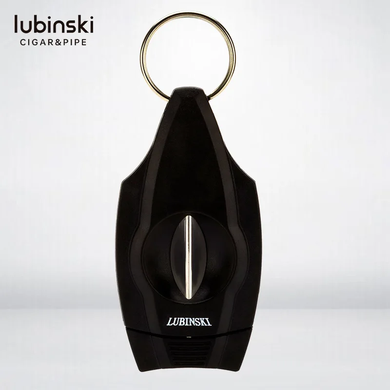 LUBINSKI Cigar Clipper Plastic Portable Stainless Steel V-shaped Cigar Clipper with Keychain LUBINSKI Cigar Knife