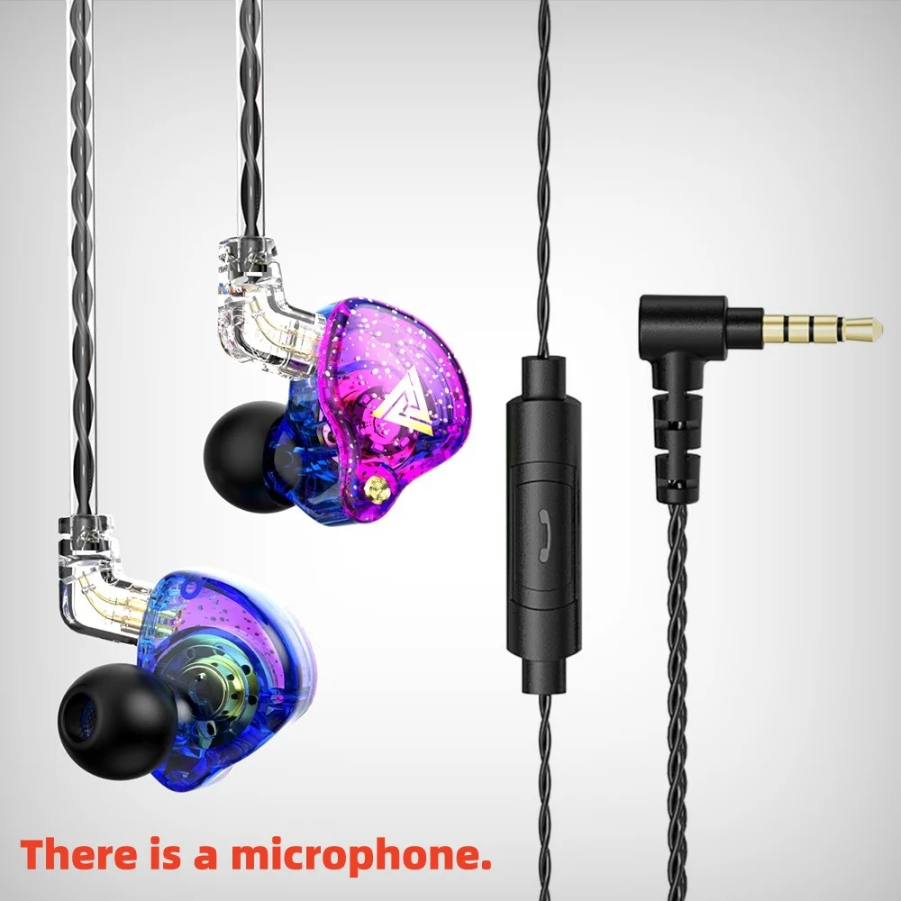 QKZ AK6 PRO In Ear Earphone 6 Dynamic Driver Unit Headphone With Mic Stereo Sports HIFI Subwoofer Headset Monitor Earbuds