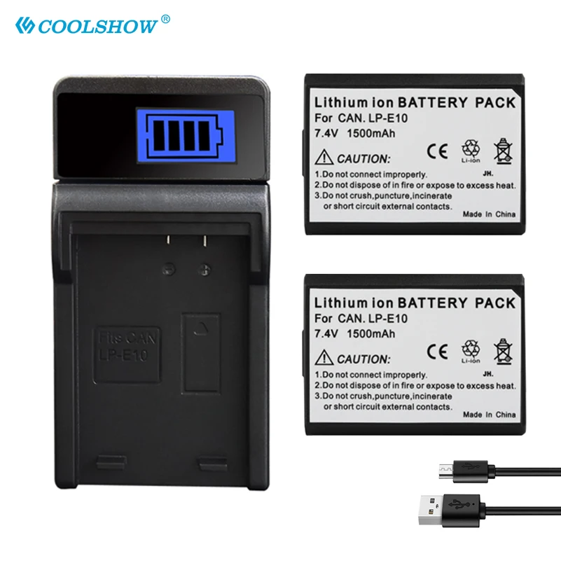 

LP-E10 Battery 1500mAh For Canon Rebel T3 T5 KISS X50 X70 EOS 1100D 1200D 1300D LP E10 LPE10 Camera Accessories Charger