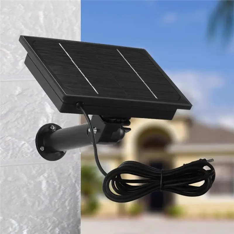 ABMI-Waterproof 4W Solar Power Panel Type-C USB Charging Remote Control Included For Security Camera,
