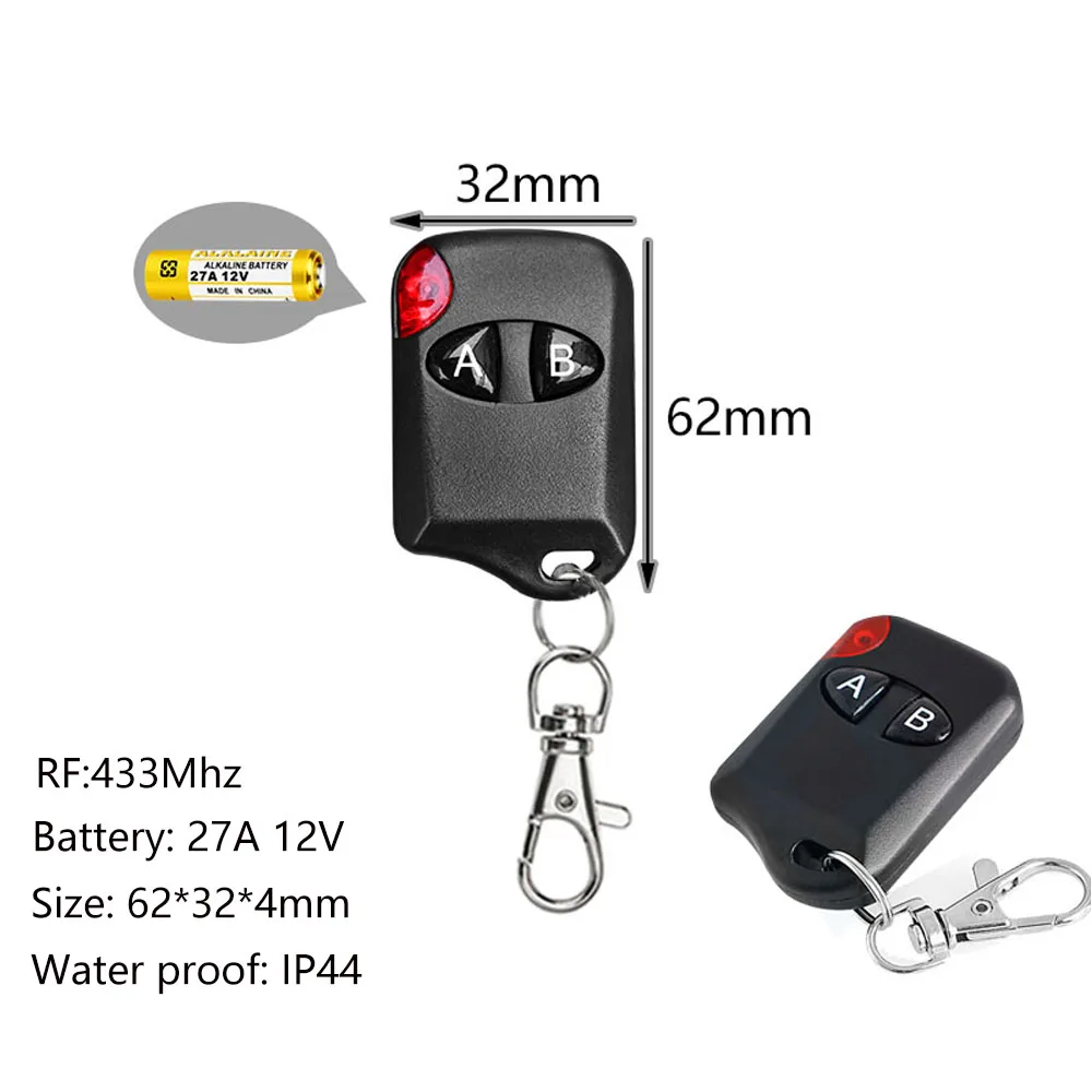 RF 433 Mhz Universal Wireless Remote Control Switch 110V 220V 230V Mini Dry Contact Wireless Receiver for Garage door Fan light